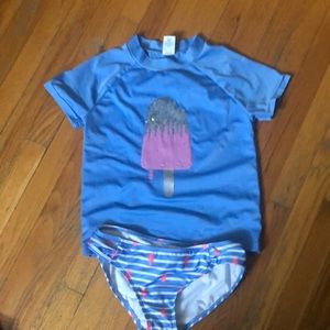 Adorable flip up popsicle 2 piece bathing suit!  Size 10-12 Gymboree!